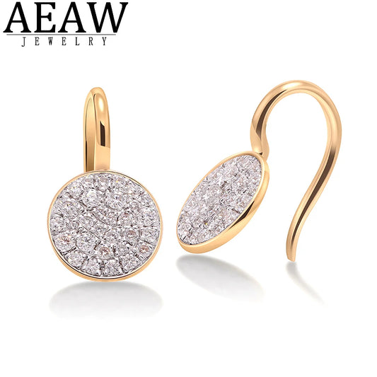 DEF Color VVS1 Round Excellent Cut Super White CVD HPHT Lab Grown Diamond Hoop Earring 0.6ctw 14K Yellow Gold