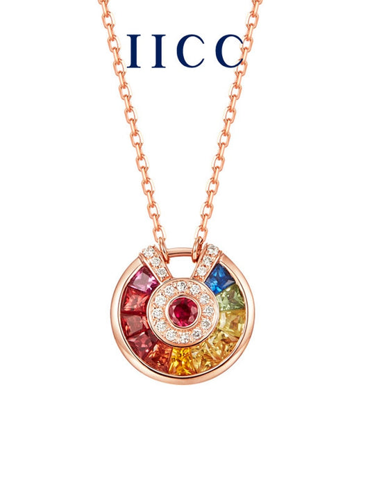 IICC Necklace Lucky Pendant Rose Gold Jewelry