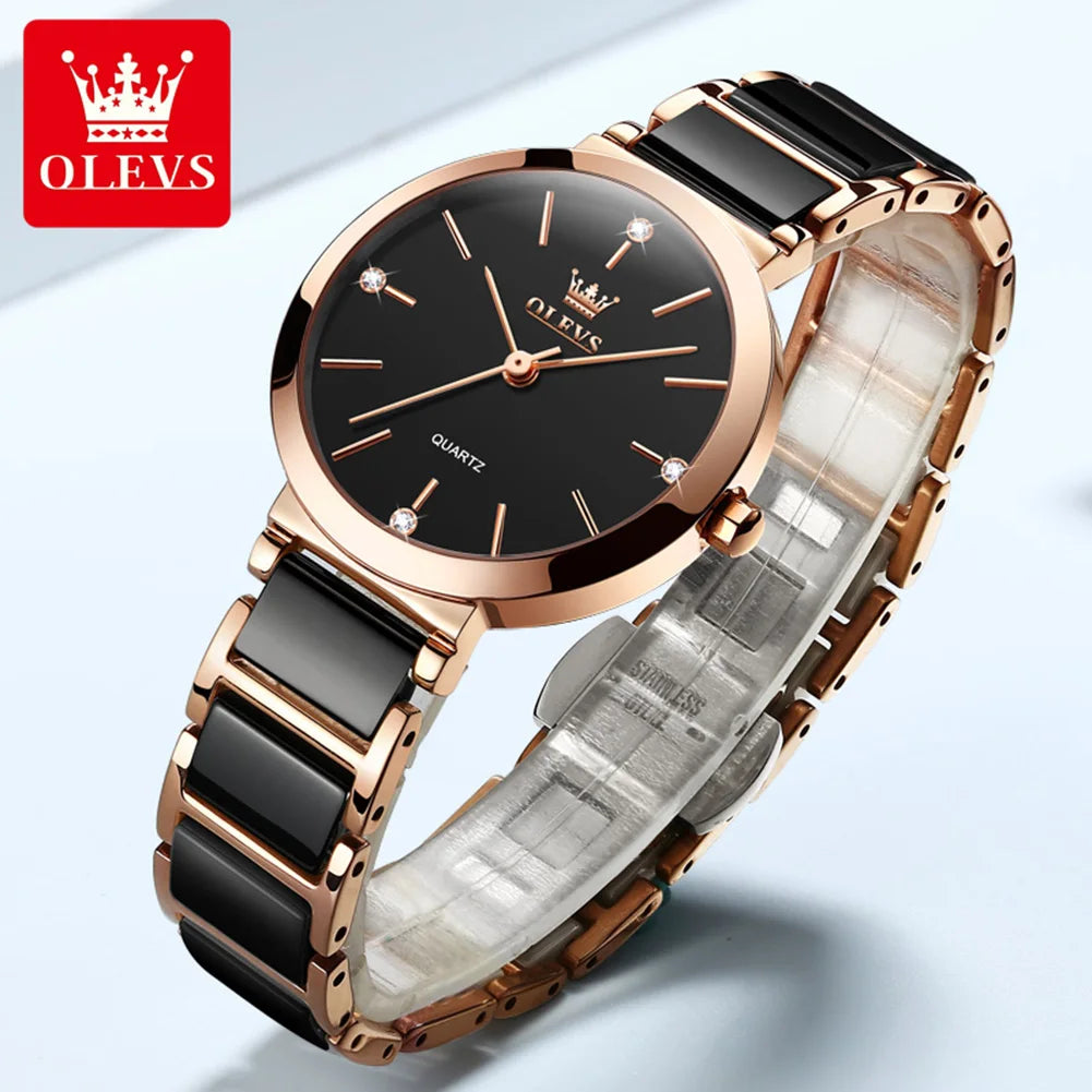 OLEVS Fashion Women Watches Relogio Feminino Luxury Rose Gold Square Watch Ladies Quartz Wrist Watch Bracelet Clock Reloj Mujer