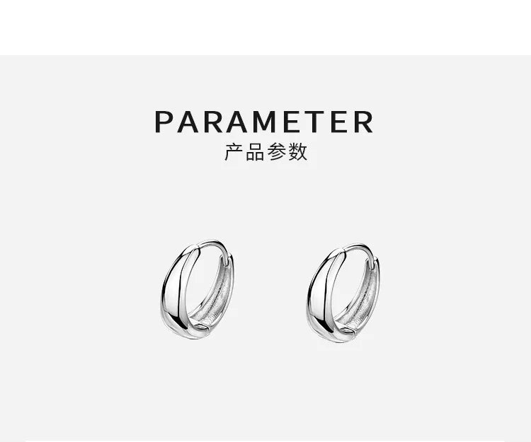 925 Sterling Silver Hot Sale Korean geometric hoop Earrings Simple Temperament Exquisite Hot Semale Sexy Jewelry Gift