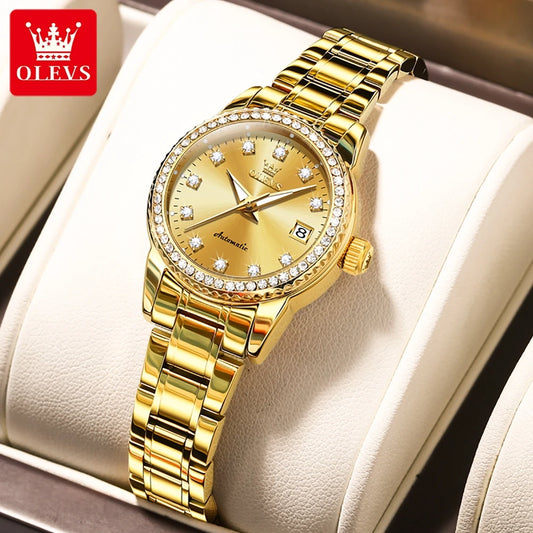 OLEVS 7003 Mechanical Automatic Women's Watches Waterproof Luminous Calendar Ladies Wristwatch Luxury Watch For Women 2023