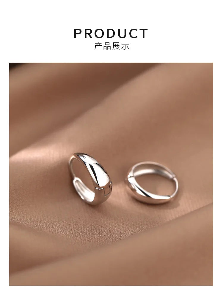 925 Sterling Silver Hot Sale Korean geometric hoop Earrings Simple Temperament Exquisite Hot Semale Sexy Jewelry Gift