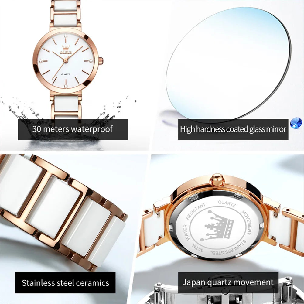 OLEVS Fashion Women Watches Relogio Feminino Luxury Rose Gold Square Watch Ladies Quartz Wrist Watch Bracelet Clock Reloj Mujer