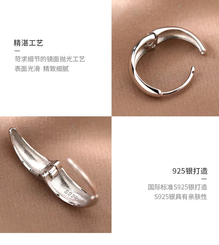 925 Sterling Silver Hot Sale Korean geometric hoop Earrings Simple Temperament Exquisite Hot Semale Sexy Jewelry Gift