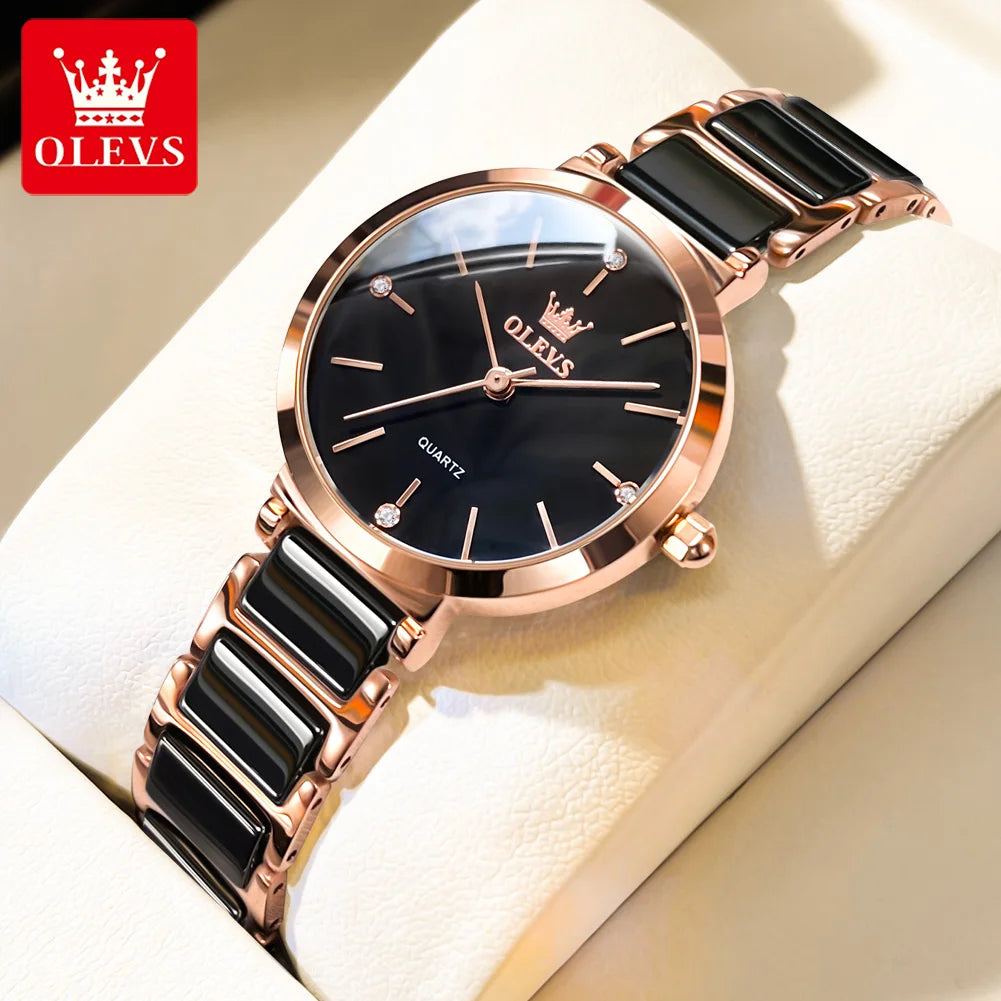 OLEVS Fashion Women Watches Relogio Feminino Luxury Rose Gold Square Watch Ladies Quartz Wrist Watch Bracelet Clock Reloj Mujer