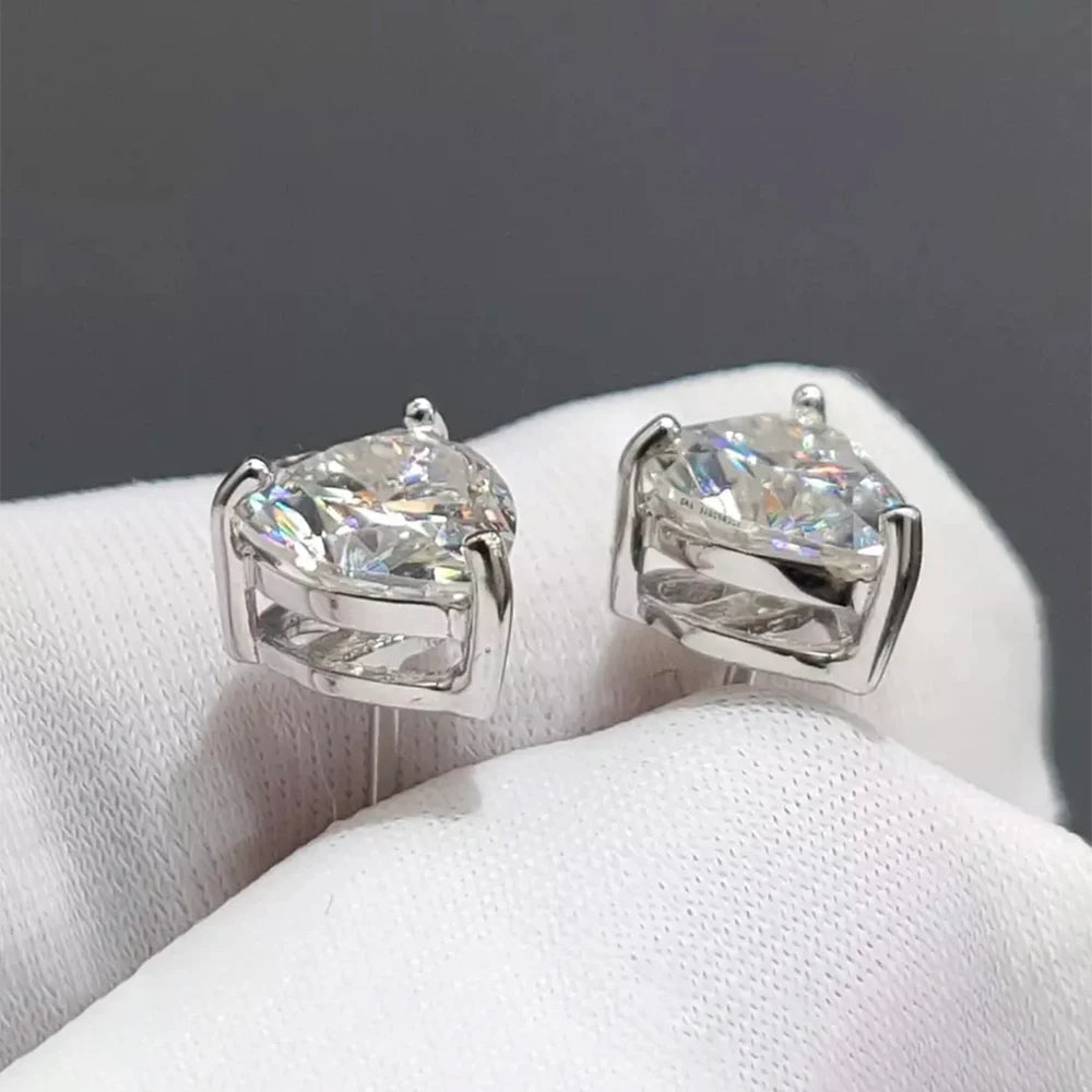 1-4Carat Big Heart Moissanite Diamond Stud Earrings with Gra Certificate 925 Silver Plated Gold Ear Studs Fine Jewelry for Women